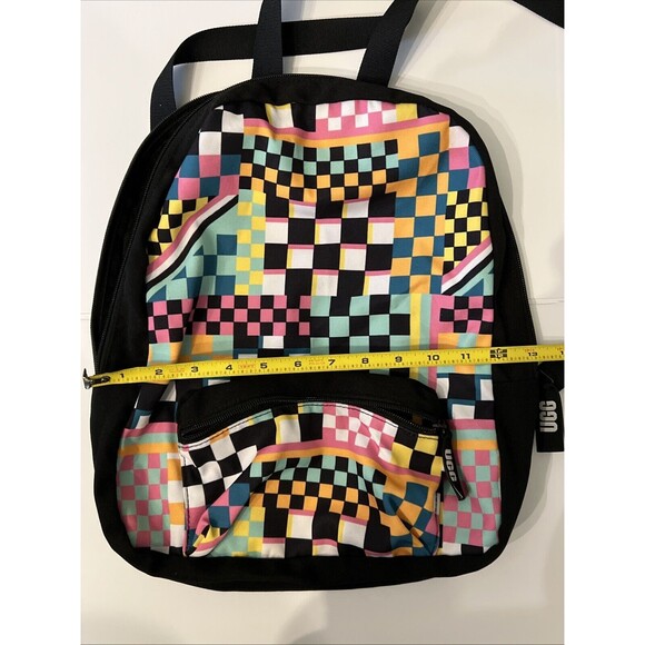 UGG Canvas Australia Dannie II Backpack Multicolored Checkered Pattern Pre-Owned - Picture 10 of 11